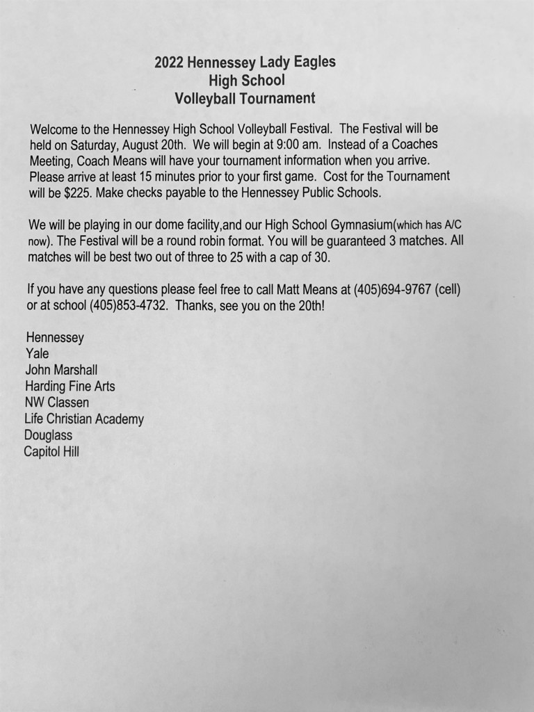 Hennessey VB Tournament 2022